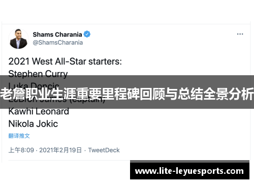 老詹职业生涯重要里程碑回顾与总结全景分析